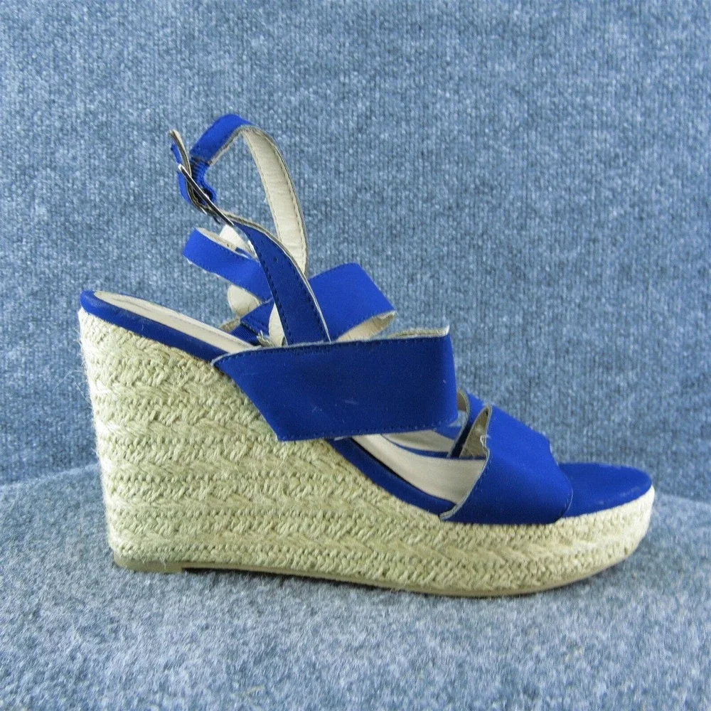 Montego Bay Club Women Ankle Strap Sandal Shoes Blue Synthetic Size 8.5 Medium - Picture 4 of 10